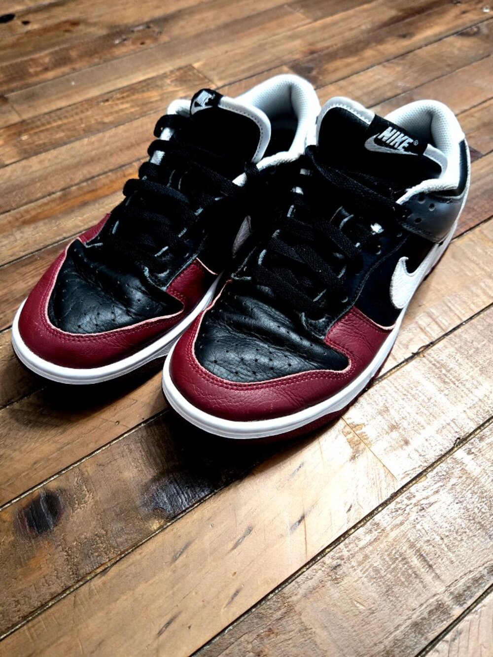 Nike Sneakers Dunk Low By You Custom Burgundy Black Size 9 Streetwear Retro Y2K